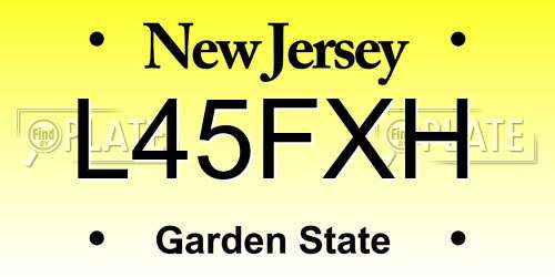 L45FXH New Jersey License Plate