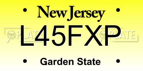 L45FXP New Jersey License Plate