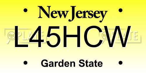 L45HCW New Jersey License Plate