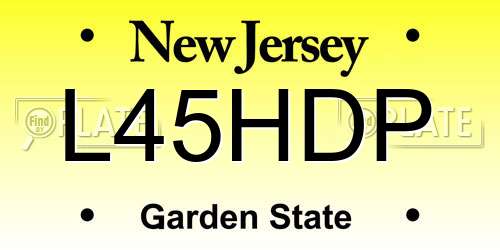 L45HDP New Jersey License Plate