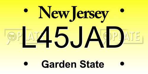 L45JAD New Jersey License Plate