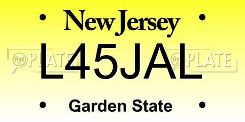 L45JAL New Jersey License Plate