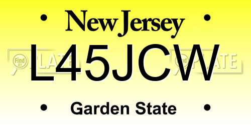 L45JCW New Jersey License Plate