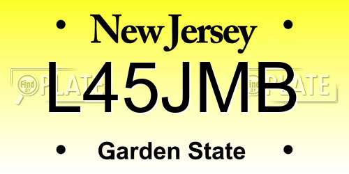 L45JMB New Jersey License Plate