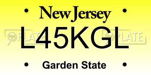 L45KGL New Jersey License Plate