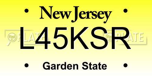 L45KSR New Jersey License Plate