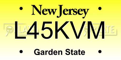 L45KVM New Jersey License Plate