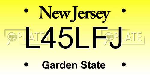 L45LFJ New Jersey License Plate