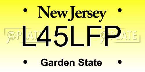 L45LFP New Jersey License Plate
