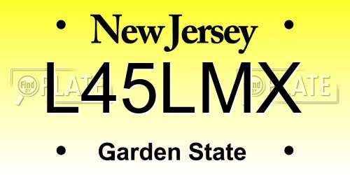 L45LMX New Jersey License Plate