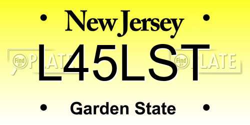 L45LST New Jersey License Plate