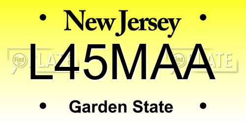 L45MAA New Jersey License Plate