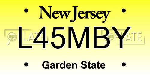 L45MBY New Jersey License Plate