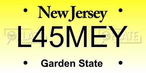 L45MEY New Jersey License Plate