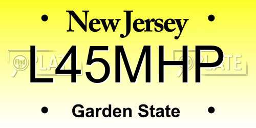 L45MHP New Jersey License Plate