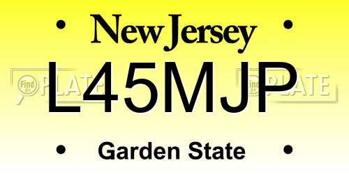 L45MJP New Jersey License Plate