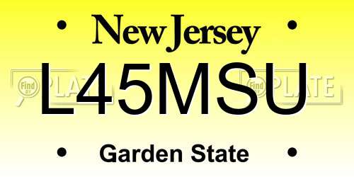 L45MSU New Jersey License Plate