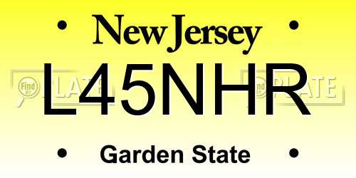 L45NHR New Jersey License Plate