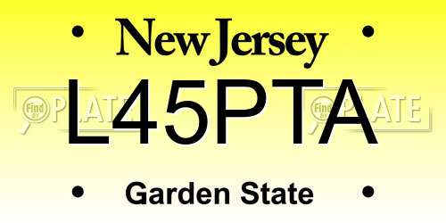 L45PTA New Jersey License Plate