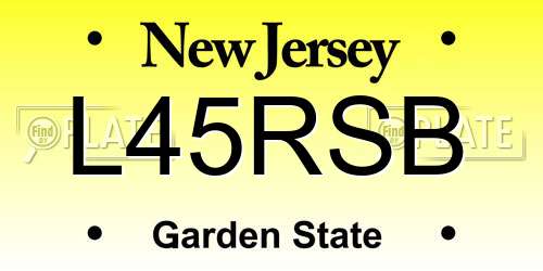 L45RSB New Jersey License Plate