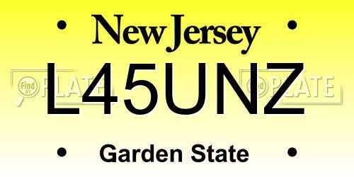 L45UNZ New Jersey License Plate