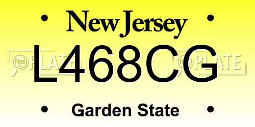 L468CG New Jersey License Plate