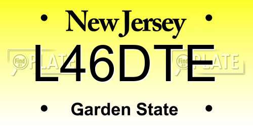 L46DTE New Jersey License Plate