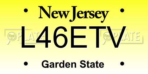 L46ETV New Jersey License Plate