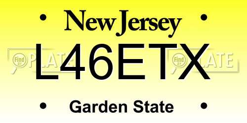 L46ETX New Jersey License Plate