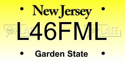 L46FML New Jersey License Plate