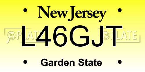 L46GJT New Jersey License Plate