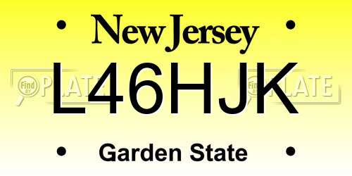 L46HJK New Jersey License Plate