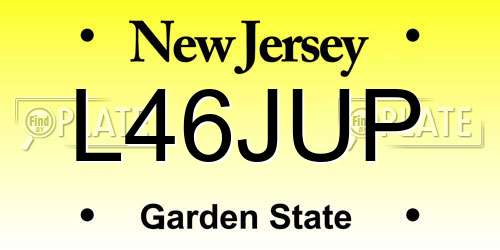 L46JUP New Jersey License Plate