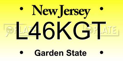 L46KGT New Jersey License Plate