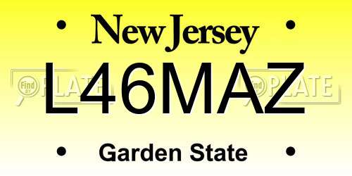 L46MAZ New Jersey License Plate
