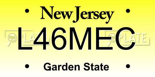L46MEC New Jersey License Plate