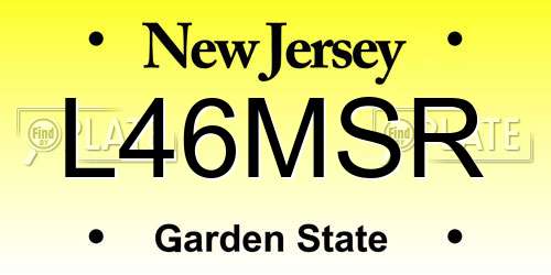 L46MSR New Jersey License Plate