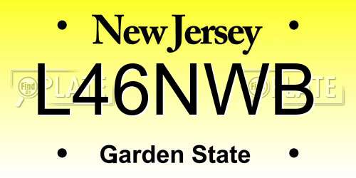 L46NWB New Jersey License Plate