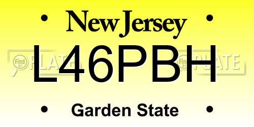 L46PBH New Jersey License Plate