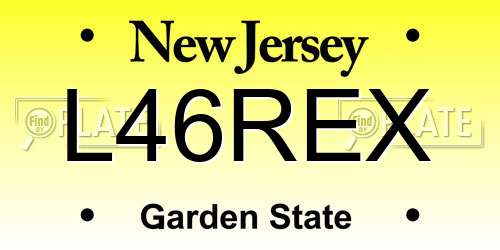 L46REX New Jersey License Plate