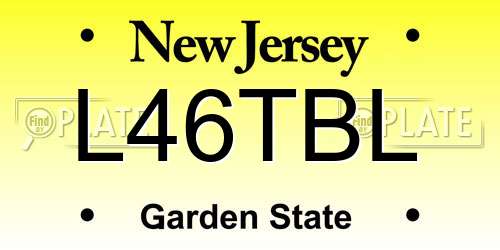 L46TBL New Jersey License Plate