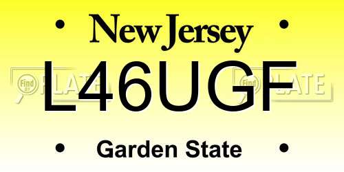 L46UGF New Jersey License Plate