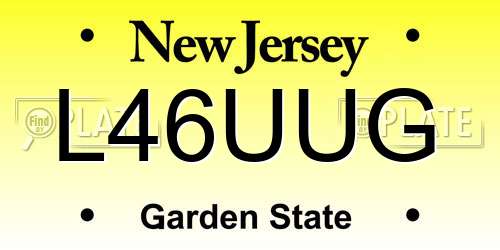 L46UUG New Jersey License Plate