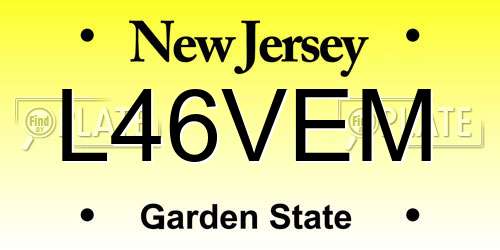 L46VEM New Jersey License Plate
