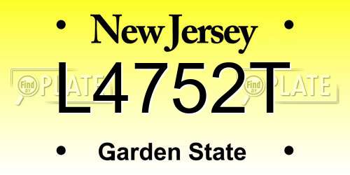 L4752T New Jersey License Plate