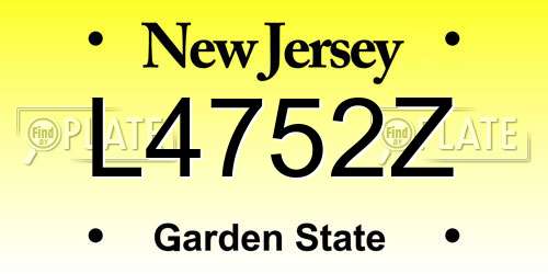 L4752Z New Jersey License Plate