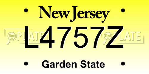 L4757Z New Jersey License Plate