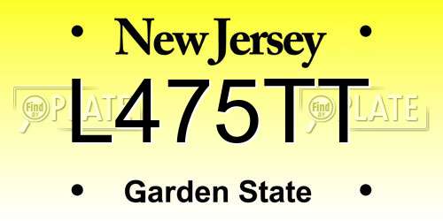 L475TT New Jersey License Plate