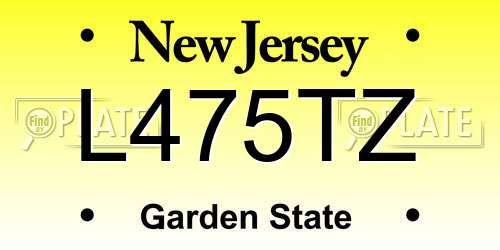L475TZ New Jersey License Plate