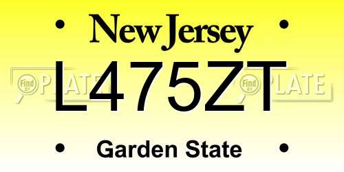 L475ZT New Jersey License Plate